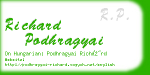 richard podhragyai business card